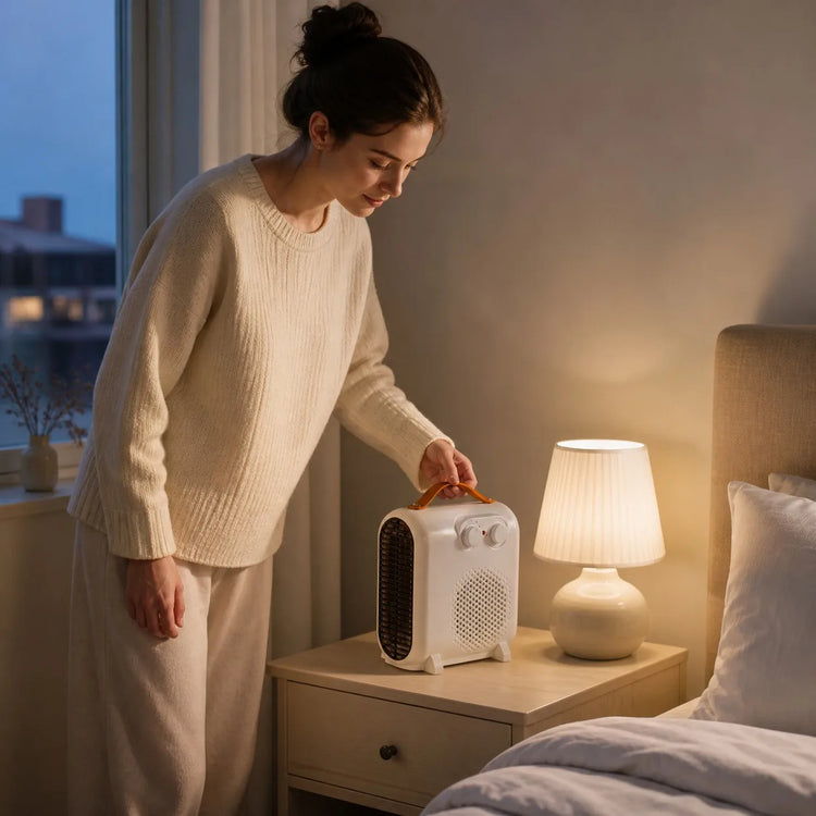 2000W Portable Ceramic Heater with Adjustable Thermostat, 3 Operating Modes and Anti-Tipping Protection, Silent Electric Heater for Home and Office