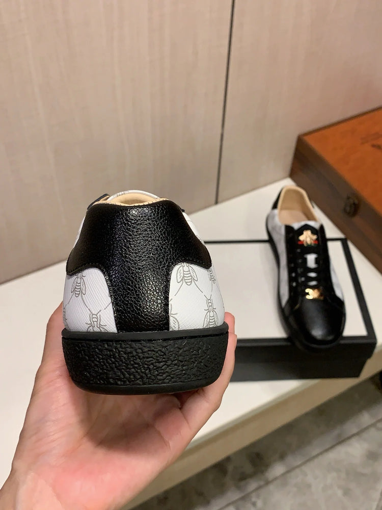 Men's Handmade Leather Sneakers Luxury Casual Comfortable Breathable All-Season Running Sports Shoes Fashionable