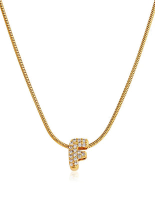 Fashion Tiny CZ Zircon Initial Alphabet Pendant Neckalce Gold Plated Stainless Steel A-Z Letter Necklaces Birthday Gifts Jewelry PlatiNum