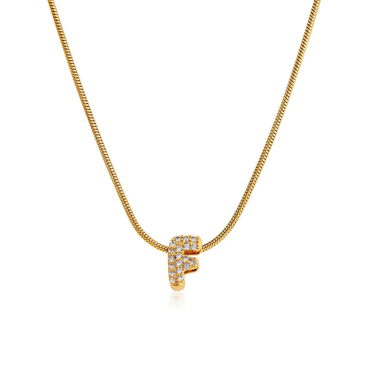 Fashion Tiny CZ Zircon Initial Alphabet Pendant Neckalce Gold Plated Stainless Steel A-Z Letter Necklaces Birthday Gifts Jewelry PlatiNum
