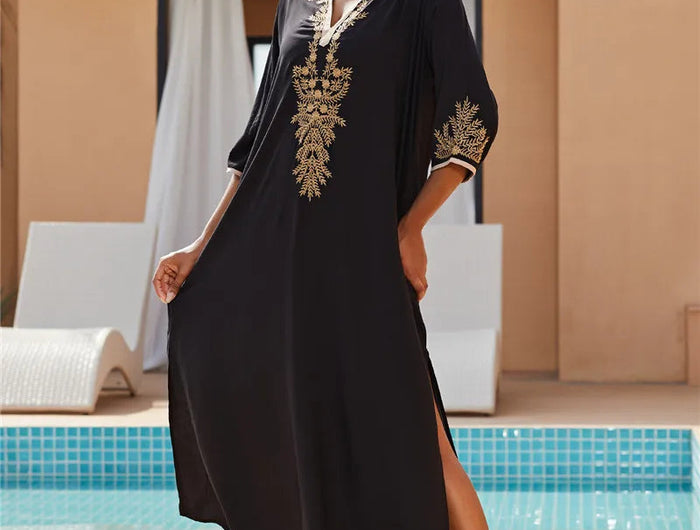 Donne allentato leggero caftano Kimono Cardigan Casual Beach Cover Up lungo caftani costume da bagno Maxi Dress platinumshop