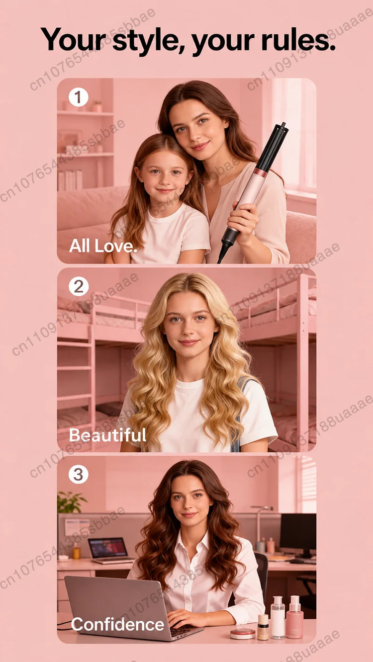 6-in-1 multifunction hair dryer, 110,000 RPM high-speed hair care ionic hair dryer quick drying, automatic curling styling tool