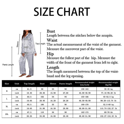 Pigiama estivo a righe da donna Set top a maniche lunghe Pantaloni in raso di seta Abito da casa Primavera Indumenti da notte casual allentati Indumenti da notte femminili