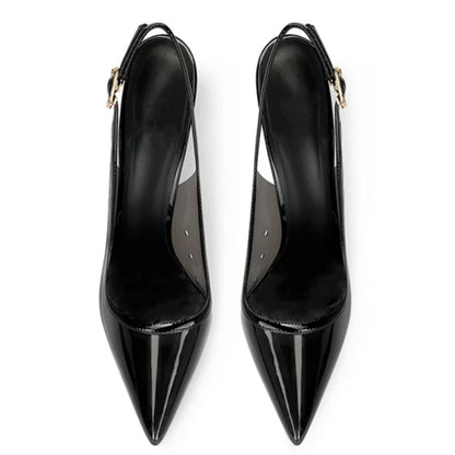 Summer Women High Heeled Shoes for Woman's Pointed Toe Ankle Thin Heels Mixed Colors Pumps Sexy Lady Patent Leather Party Shoes