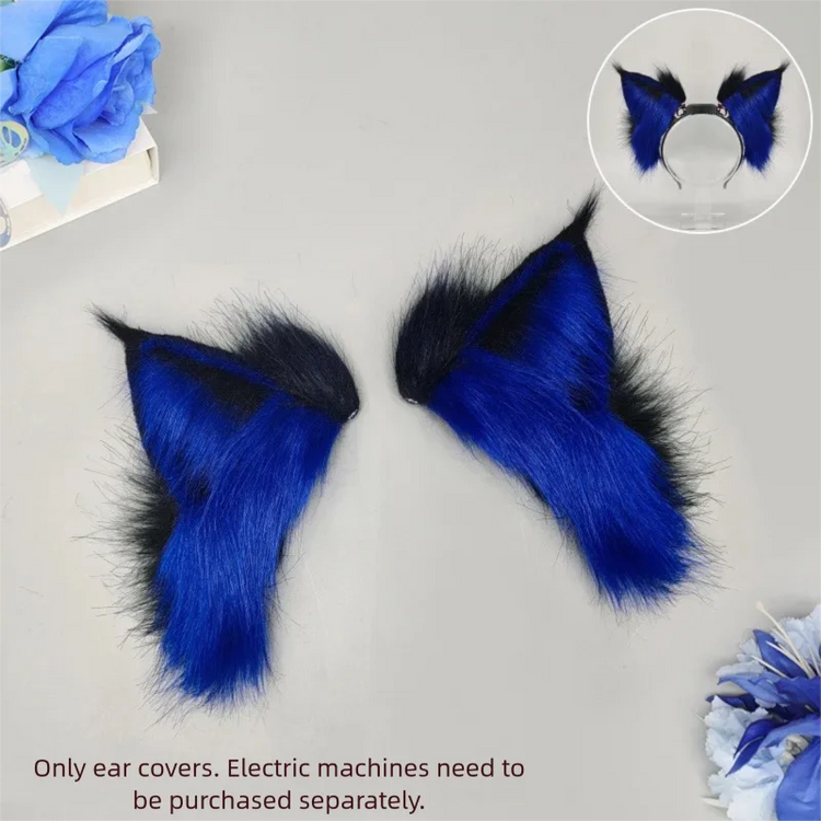 Electric Fox Ear Headband Gravity-Sensitive Simulation Realistic Animal Fluffy Ears Cosplay Headpiece Cat Ear Anime Accessories