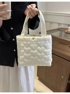 Puffer Shoulder Bag for Women Soft Down Cotton Padded Tote Handbag Purse Quilted Cross Body Bag Solid Color Bubbles Cloud Bag