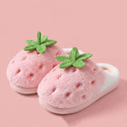 Cute Strawberry Design Furry Cotton Slippers Women's Winter Thick Soled Anti Slip Indoor Home Slippers Comfort Plush Warm Shoes