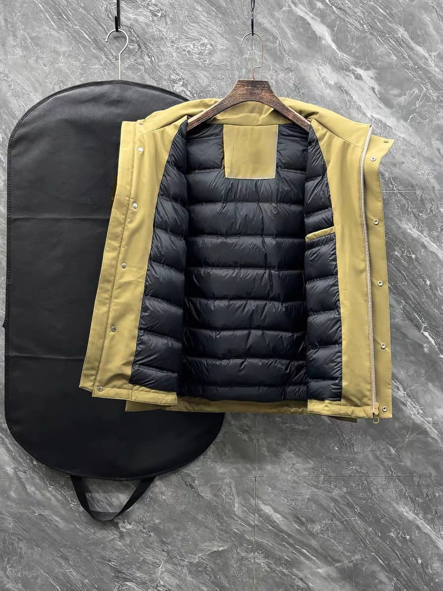 Piumino con cappuccio italiano LP 25aw 90 in piuma d'anatra bianca