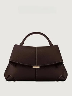 Borsa da donna di lusso in vera pelle, borsa da pendolare pratica di alta gamma, design elegante con pieghe, borsa quotidiana di grande capacità