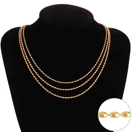 316 Stainless Steel Necklaces For Women Necklace Long Beads Chain Necklace Choker Necklace Bead Necklace Fashion Jewelry Gift PlatiNum