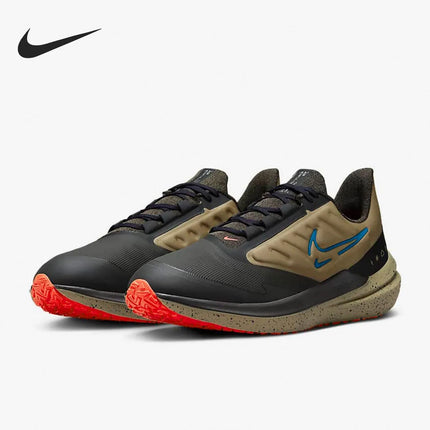Nike Black Khaki Color-Blocked Splatter Anti-Slip Durable Low-Top Outdoor Sports Shoes DM1106-200