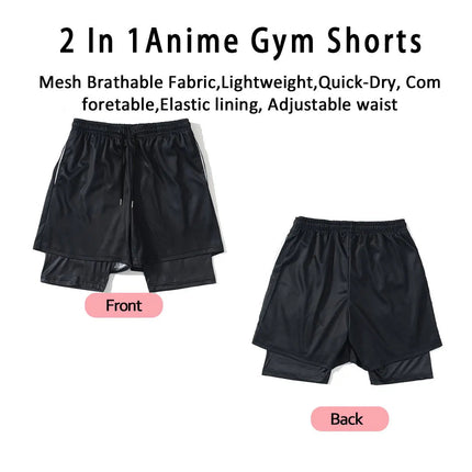 Anime Jujutsu Kaisen Set di compressione Tuta da fitness per uomo Camicia di compressione 3D ad asciugatura rapida + Pantaloncini da palestra Corsa Allenamento Abbigliamento sportivo platinumshop