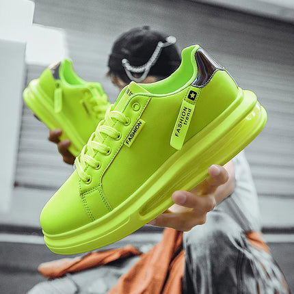 Men's Platform Sneakers Solid Design Sports Running Tennis Sneakers Lace Up Walking Trainers Shoes Casual Outdoor Shoes 39-44