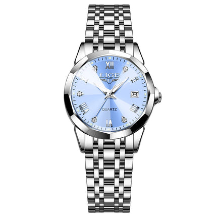 LIGE Orologio al Quarzo di Lusso per Donna, Elegante Bracciale Luminoso e Impermeabile, Regalo Ideale platinumshop