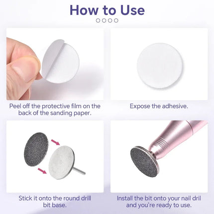 Dead Skin Replaceable Sanding Paper Set for Manicure Pedicure With Metal Disc Nail Drill Bit Calluses Removal Foot Care Tool Acc 2028