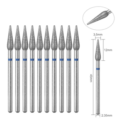 10Pcs Diamond Milling Cutter For Manicure Electric Nail Drill Bits Accessory Pedicure Machine Nail File Gel Remover Tool uñas Accesorios Y Herramientas