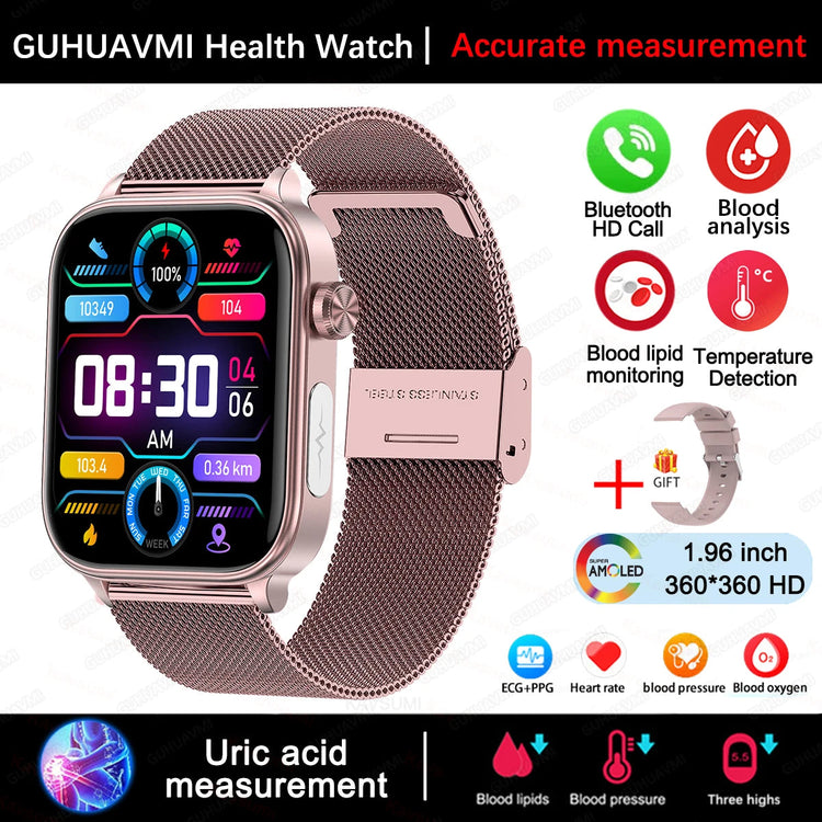 Nuovo 2025 Smartwatch per XIAOM1 con ECG+PPG, Monitoraggio Grasso Sanguigno e Acido Urico, Frequenza Cardiaca, Pressione Sanguigna, Chiamate Bluetooth per Uomini e Donne platinumshop