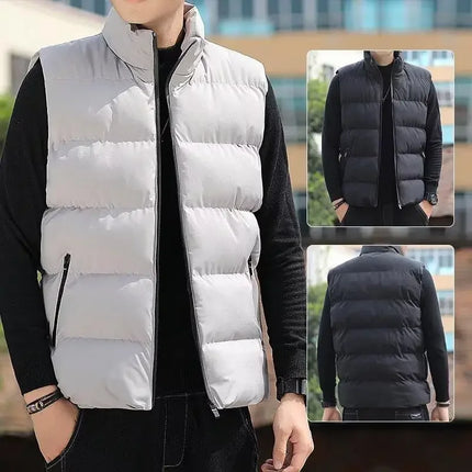 2026 Men's Lightweight Down Jacket - Windproof Sleeveless Winter Casual Coat - Thick and Warm Waist Cover - Street Style