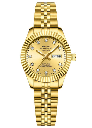 NIBOSI Orologi da donna con diamanti Orologio da donna casual di moda di lusso delle migliori marche Orologio da donna con data settimanale automatica impermeabile Reloj platinumshop