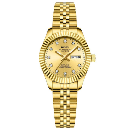 NIBOSI Orologi da donna con diamanti Orologio da donna casual di moda di lusso delle migliori marche Orologio da donna con data settimanale automatica impermeabile Reloj platinumshop
