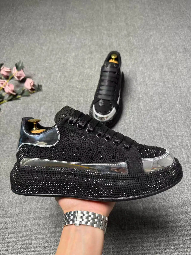 2026 spring and autumn new trendy brand low-top hot diamond board shoes men's lace-up versatile sports dad shoes