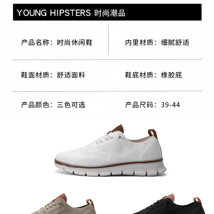 Scarpe Eleganti Casual da Uomo, Sneakers da Passeggio alla Moda, Oxford in Rete per il Lavoro, Leggere con Suola Morbida