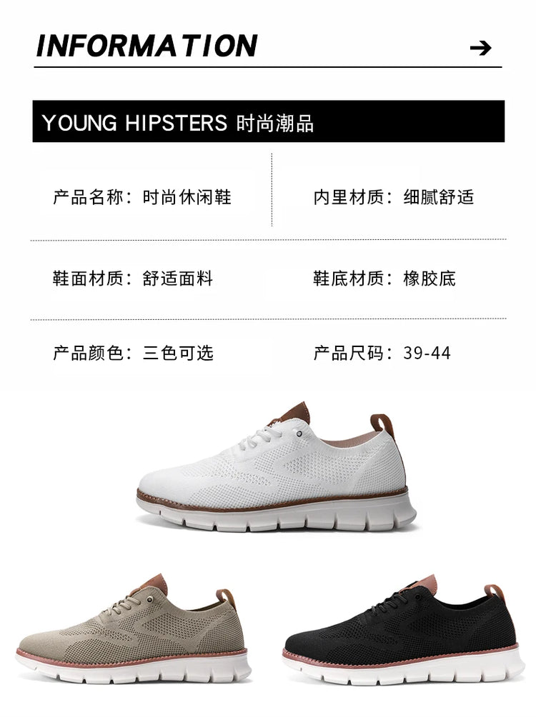 Scarpe Eleganti Casual da Uomo, Sneakers da Passeggio alla Moda, Oxford in Rete per il Lavoro, Leggere con Suola Morbida
