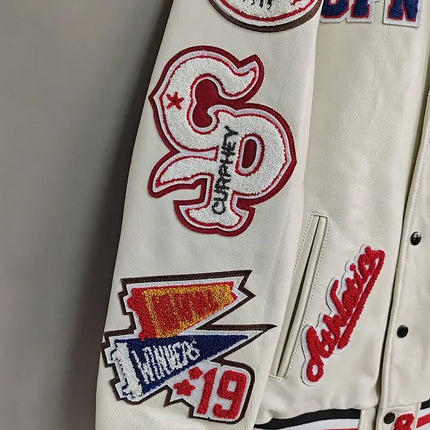 Street Popular Letter Flocking Embroidered Jacket And Coat Men 2023 New Y2K Harajuku Hip Hop Spliced Motorcycle Baseball Uniform