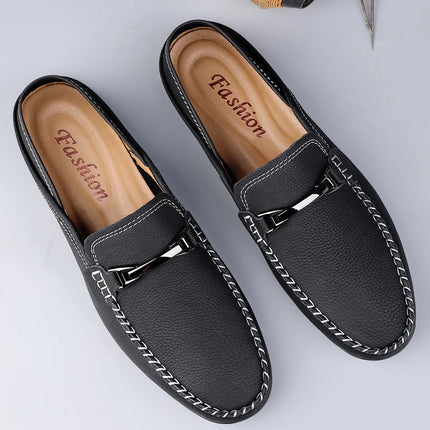 Mocassini in vera pelle Moda uomo Design Mocassino Slip on Soft Flats All-match Scarpe casual Calzature da barca fatte a mano per uomo adulto