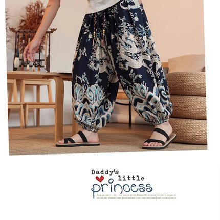 Vendite calde Pantaloni da uomo in cotone comodi pantaloni da spiaggia larghi stampa casual Harem elegante abbigliamento estivo pantaloni larghi giapponesi sottili