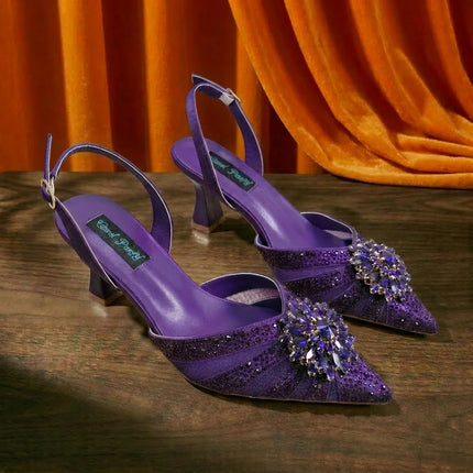 Zapatos y Bolso Nuevos de Diseño Italiano Azules con Diamantes de Imitación, Tacón Alto, Estilo de Moda, Zapatos de Tacón para Máxima Comodidad, Zapatos de Mujer