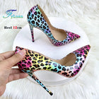 Moda Leopard Print 8cm 10cm 12cm Décolleté Donna Punta a punta Stiletto Sexy Celebrity Night Club Party Scarpe col tacco alto di grandi dimensioni platinumshop