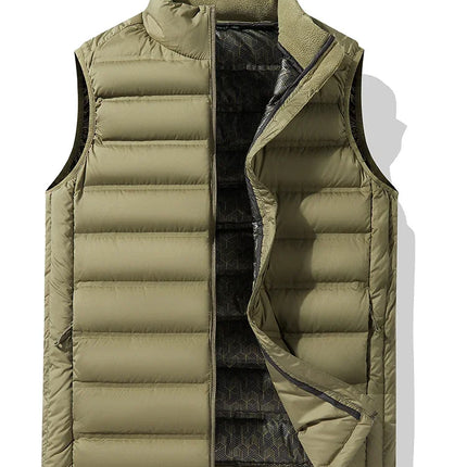 90%White Duck Down Winter Couple Vest Sleeveless Puffer Jacket Graphene Liner Stand Collar Warm Down Gilet Coats Big Size 8XL