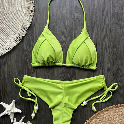 RUOTONGSEPT 2025 Nuovo Sexy Costume da Bagno Triangolare in 13 Colori per Donne, Bikini Brasiliano, Costume Push-Up, Set Bikini da Spiaggia platinumshop