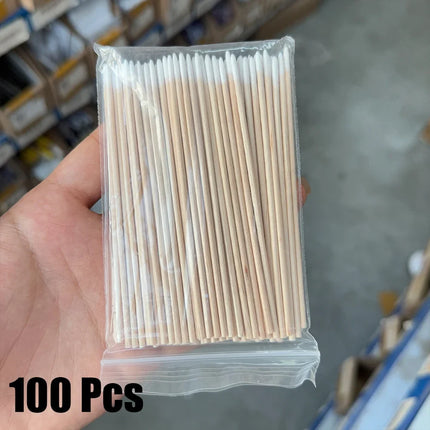 400pcs Pink Double Head Nail Art Cuticle Pusher Remover 7CM Orange Wood Sticks Cotton Swab Clean Tool for Nail Rhinestone Makeup 2028