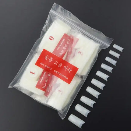 500pcs Half Cover False Nails Press on Nails Tips Clear Acrylic Nails 10 Sizes   for Nail Salons and DIY Nail Art A-08