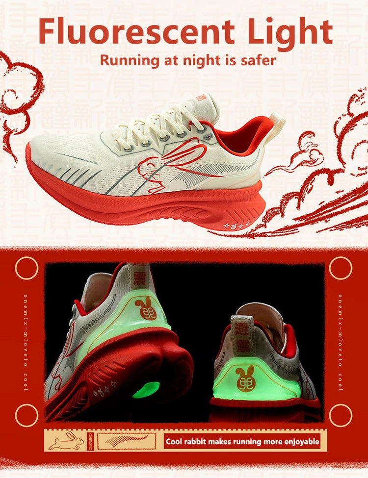 Scarpe da corsa ONEMIX Paraurti rosso riflettente Elite Scarpe sportive con rialzo di altezza per scarpe da ginnastica da passeggio in mesh traspirante per esterni da uomo platinumshop