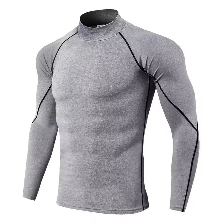 Men Compression Long Sleeve T Shirt Sportswear Male Skinny Tshirt Elastic Track Tracksuit Clothing Gyms Fitness T-shirt For Men PlatiNum