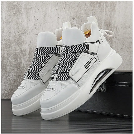 High top White Sneakers Best selling Mens Sneakers With Anti slip Wear resistant Properties Increasing Height by 6 Centimeters