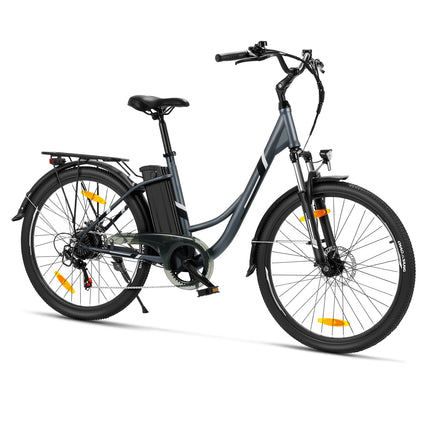 Bicicletta Elettrica Urbana Foride B1, Motore 250W, Coppia 45Nm, Batteria 36V 15.6Ah, Autonomia 90km, 5 Livelli di Assistenza, Modalità Camminata 6km/h