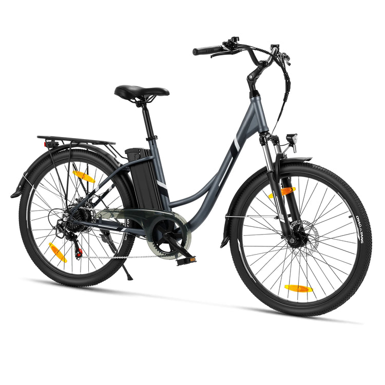 Bicicletta Elettrica Urbana Foride B1, Motore 250W, Coppia 45Nm, Batteria 36V 15.6Ah, Autonomia 90km, 5 Livelli di Assistenza, Modalità Camminata 6km/h