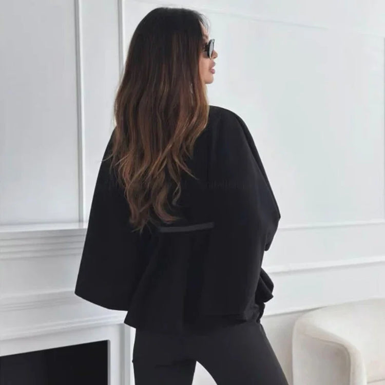 Belt Poncho Capes Women Black Cloaks Winter Coats Woman 2025 Bat Sleeve Cape Coats for Women Fashion Women's Cape Jacket