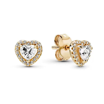 Orecchini in Argento Puro 925 con Zirconi a Forma di Cuore, Stella, Luna e Cerchio, Gioielli per Donne, Regalo per Compleanno, Festa della Mamma, Accessori platinumshop