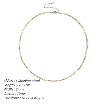 eManco Fashion Crystal High Quality Stainless Steel Gold Plated Necklace Ladies Charming Accessories Gifts Wholesale PlatiNum