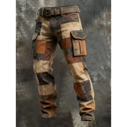 2026 Cotton Men's Pants Large Size Multi-pocket Loose Overalls Outdoor Sports Training Jogging Casual Pants Loose Comfortable
