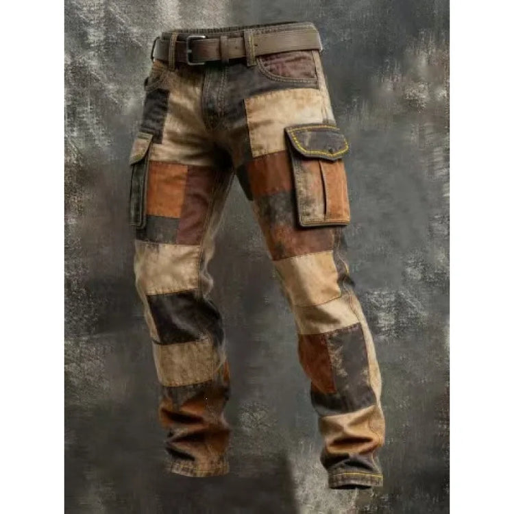 2026 Cotton Men's Pants Large Size Multi-pocket Loose Overalls Outdoor Sports Training Jogging Casual Pants Loose Comfortable