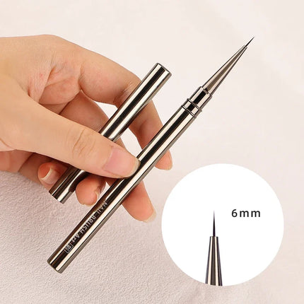 1/12Pcs Simple Nail Enhancement Brush Metal Handle Painting Drawing Flower Pen Edge Hook Uv Gel Nail Brush Nail Art Tools New
