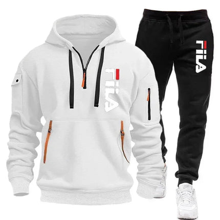 Autumn and winter hot selling men's hooded sweatshirt+casual pants two-piece outdoor multi pocket pullover and sports pants set PlatiNum