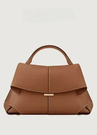 Borsa da donna di lusso in vera pelle, borsa da pendolare pratica di alta gamma, design elegante con pieghe, borsa quotidiana di grande capacità