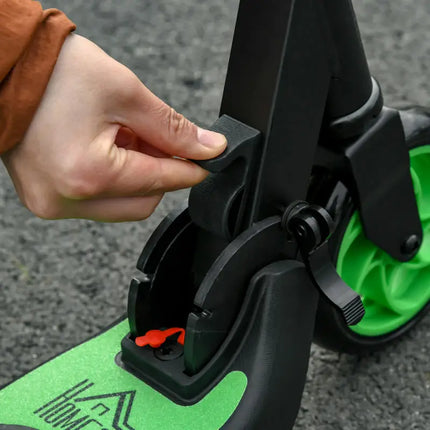 Monopattino elettrico pieghevole per bambini dai 6 anni in su, velocità 8 km/h, 71x36.5x75-80cm, alluminio, acciaio, verde